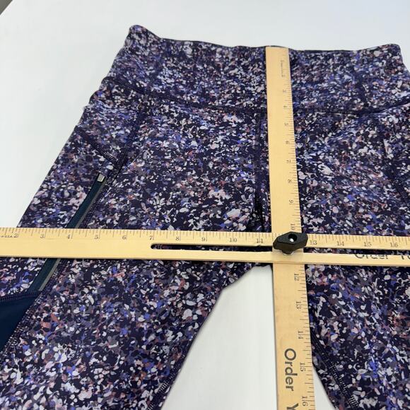 Athleta Leggings Womens Medium‎ Petite Purple Rainer Printed Mesh Tight - Picture 6 of 7